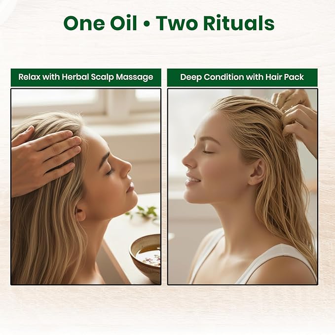 Foodherbs Premium Herbal Hair Oil Mix with 18 Ayurvedic Herbs for Natural Growth | 2x Long Hair | Strong Roots | Fuller Volume | Shiny Healthy Strands | DIY Oil Infusion | Hair Care | Thanks Giving