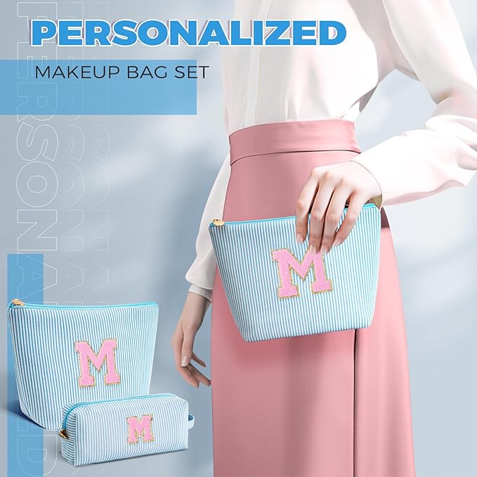 Mothers Day Gifts for Mom,Mum Gifts from Daughter,Birthday Gifts for Wife Sister Her,Mother in Law Gift,Mama Gifts Idea,Makeup Bag Set Cosmetic Bag - Blue,M