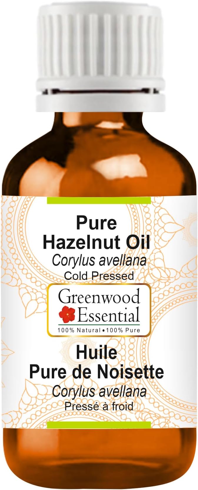 Greenwood Essential Pure Hazelnut Oil (Corylus avellana) Cold Pressed 100ml (3.38 oz)