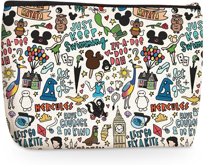 Wenboco Cartoon Makeup Bag - Bestie Gifts for Women & Girls - Birthday & Graduation - Cosmetic Bag