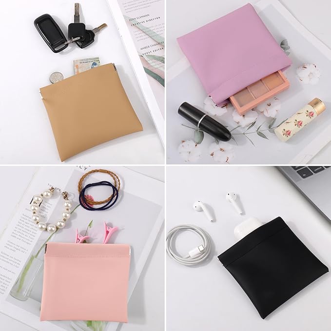 BUSOHA 6 PCS Small Makeup Bag for Purse, Mini Portable Cosmetic Bags for Women, Coin Purse Lipstick Cosmetic Accessories Organizer, Small Travel Kit Storage Pouch