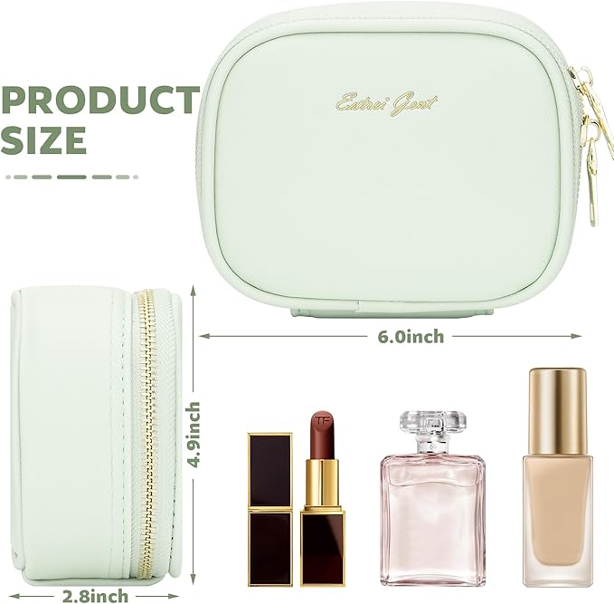 Small Makeup Bag with Led Mirror, Mini Travel Make up Bag 3 Light Modes Adjustable Brightness, for Women Organizer Cosmetic Bag, Portable Travel Train Toiletry Bag, for Pool Parties Work Touch-Ups