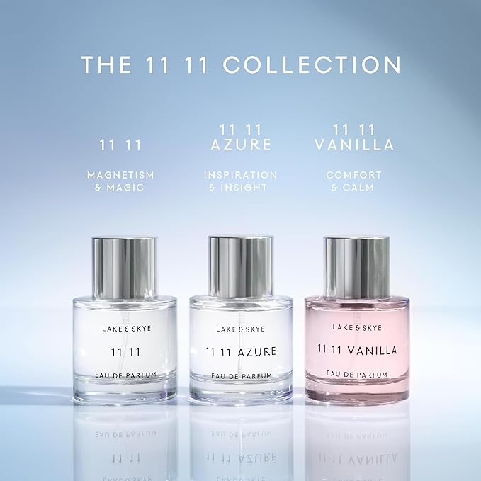 Lake & Skye 11 11 Eau de Parfum Travel Spray, Long Lasting Fragrance, 0.5 fl oz (15 ml) - Sheer & Uplifting Scent, Skin Musk