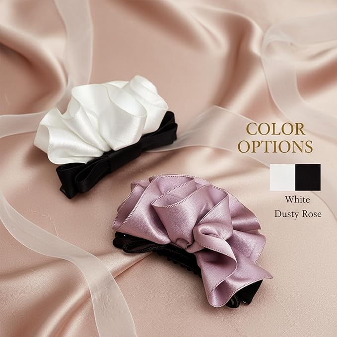 Banana Clip for Women Girl Accessories Flower No Crease Thin Curly Fine Long Hair Claw Clips Decorations Ponytail non Slip Snap Hair Clips