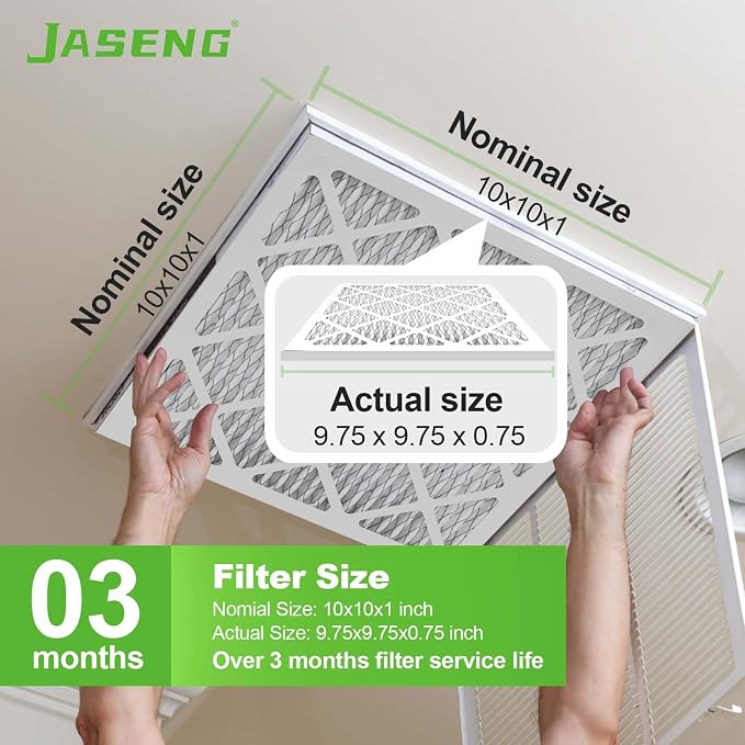 10x10x1 Furnace Air Filters 6 Pack, MERV 8 MPR 600 & FPR 5 Filtering, HVAC Air - Image 3