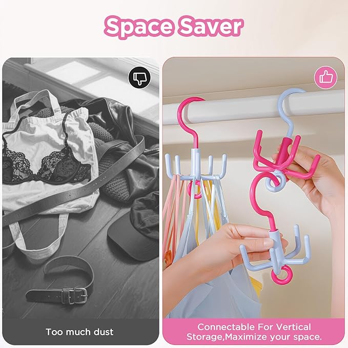 OUTXE 2-Pack Organizer Hooks for Bogg Bag Accessories, Multifunctional Stackable Storage ABS Hanger Hooks for X Large Medium Baby Bog Bag, Universal Rubber Tote Beach Bag Accessories
