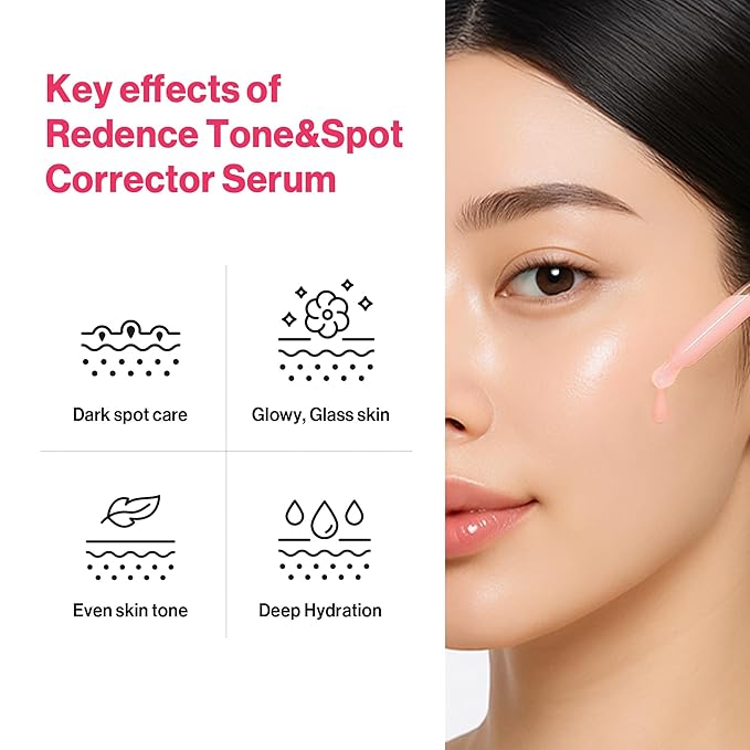 [Redence] 5% Niacinamide & 605,395ppm Natural Vitamin C Tone & Spot Serum for glow & Hydration - Gentle, Non-Sticky for Sensitive Skin, 1 fl Oz