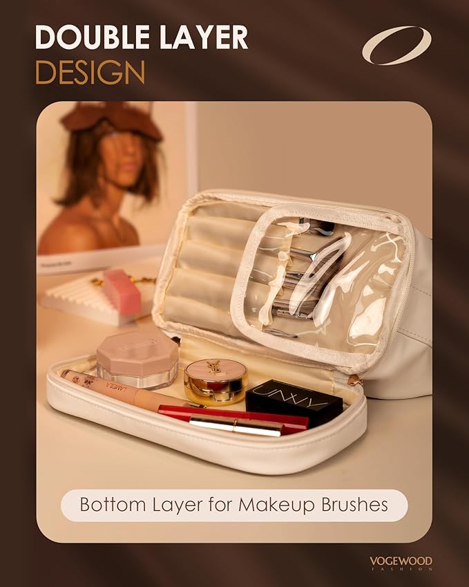 Gifts for Women 40s, Personalized Makeup Bag with Handle, Gift for Travel Lover Cosmetic Bag with Makeup Brush Organizer, Cute Cosmetic Pouch for Women, Gifts for Friends Female Niece