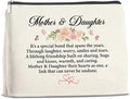 Mother and Daughter Gifts Makeup Bag Gift for Mom and Daughter Cosmetic Bag Zipper Makeup Pouch Gifts for Christmas Birthday Thanksgiving