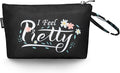 Gloppie Small Makeup Bag for Purse Cosmetic Bag for Women Little Beauty and Personal Bag Must Have Purse Essentials Black
