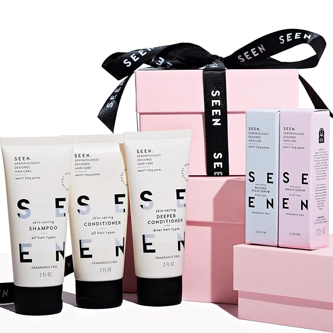 SEEN Discovery Kit - Fragrance Free - Non-Comedogenic & Formulated without SulfatesHair Set- Dermatologist-Developed - Safe for Sensitive, Eczema & Acne Prone Skin