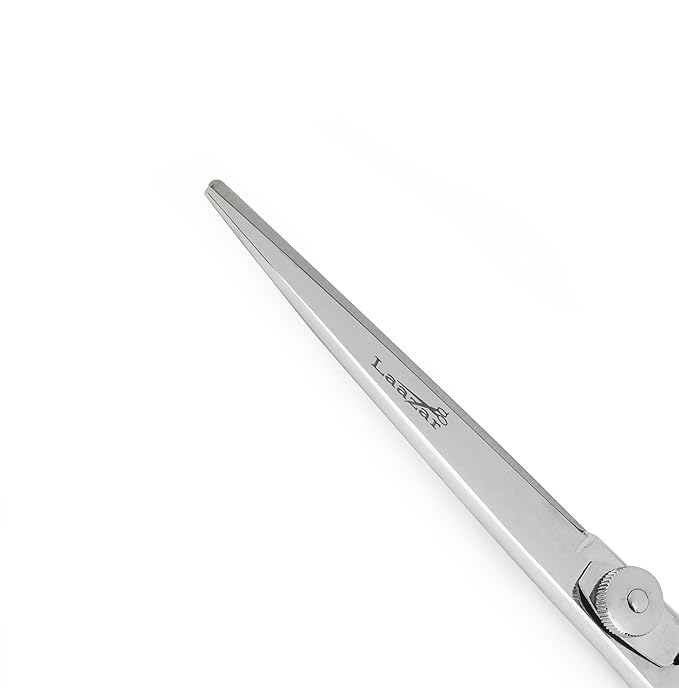 Laazar Pro Straight Hair Cutting Scissors | Professional Barber/Hairdresser Trimming Shears with Japanese Steel Blade and Comfort Rings | Extra Sharp | Grooming Tools for Men and Women