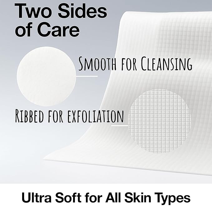 XL Disposable Face Towels – 50 Count Ultra-Soft 100% Viscose Lint-Free Dry Wipes for Makeup Removal & Skincare, Hygienic Facial Towelettes for Sensitive Skin, Travel & Daily Use