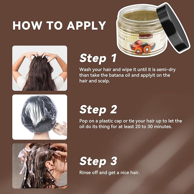100% Unrefined Raw Batana Oil for Hair Growth,Dr. Sebi Batana Oil from Honduras,Natural Hair Growth Oil Prevents Hair Loss,Repair Damaged Hair.Eliminates Split Ends for Men & Women 4.23 OZ