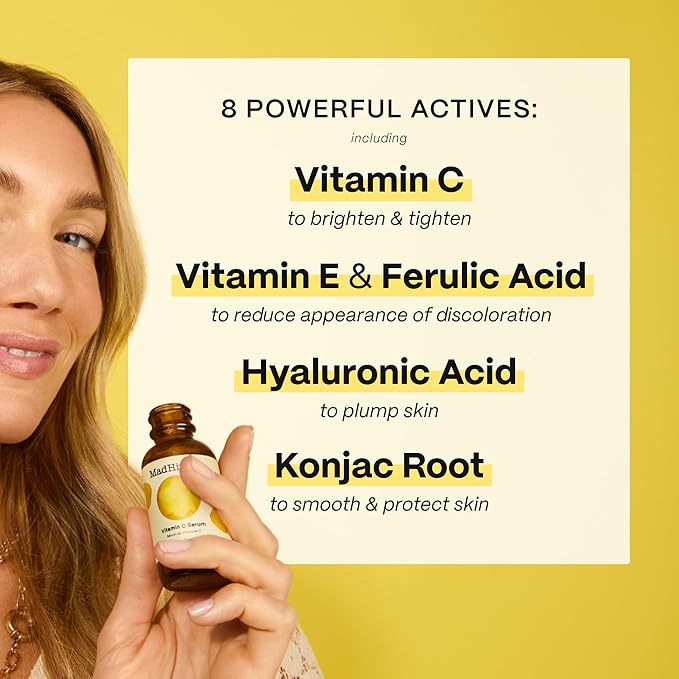 Mad Hippie Vitamin C Serum for Face – Hyaluronic Acid, Ferulic Acid & Vitamin E, Anti-Aging, Glow Up Essentials, Cruelty-Free Skin Care, 1.02 Oz