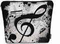 Music Notes Makeup Organizer Bag Cosmetic Bag For Men Women, Grunge Musical Notes Melody Black Travel Toiletry Bag Flax Makeup Bags Purse Business Makeup Pouch For Toiletries Cosmetics