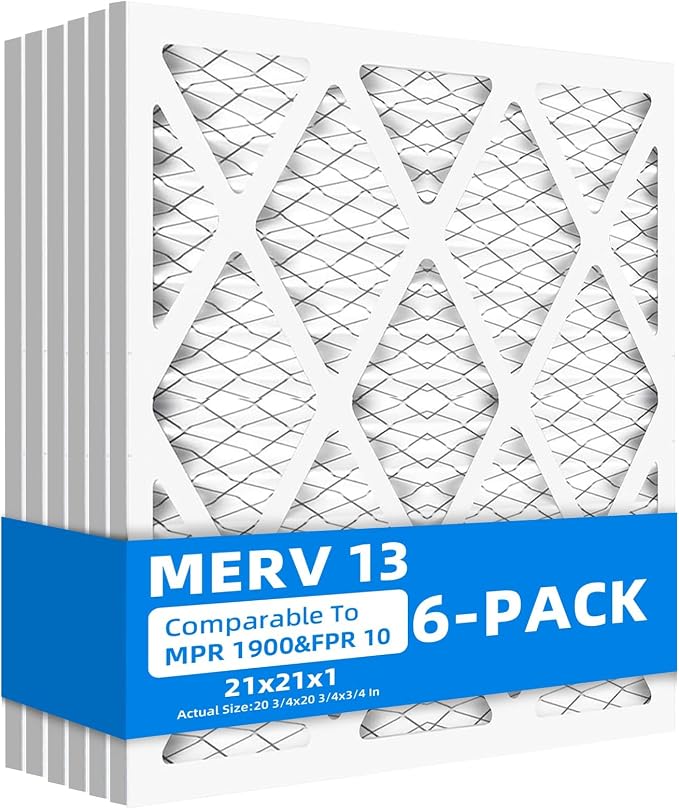 21x21x1 Air Filter, MPR 1900 & FPR 10, MERV 13 Pleated Air Filter by Chenzhit