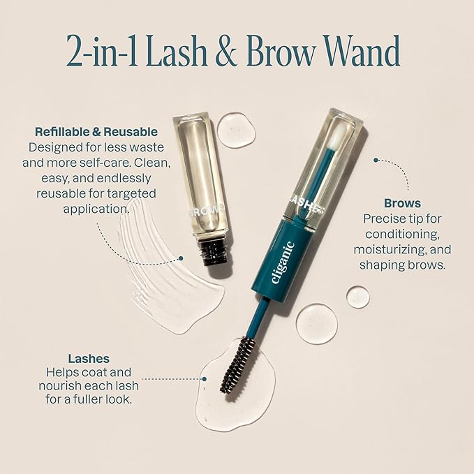 Cliganic Organic Castor Oil, 100% Pure (16oz with Eyelash Kit) - For Eyelashes, Eyebrows, Hair & Skin | Bulk, Natural Cold Pressed Unrefined Hexane-Free | DIY Carrier Oil