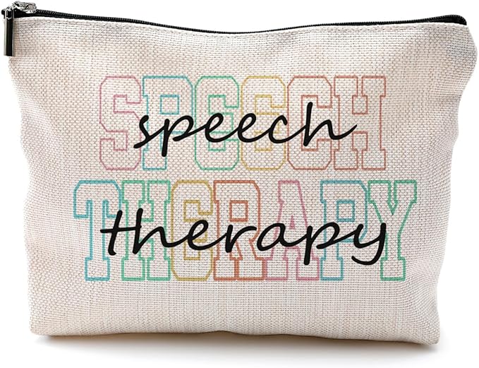 Makeup Bag for Women - Speech Therapist & SLP Gifts, Cosmetic Bag for Purse