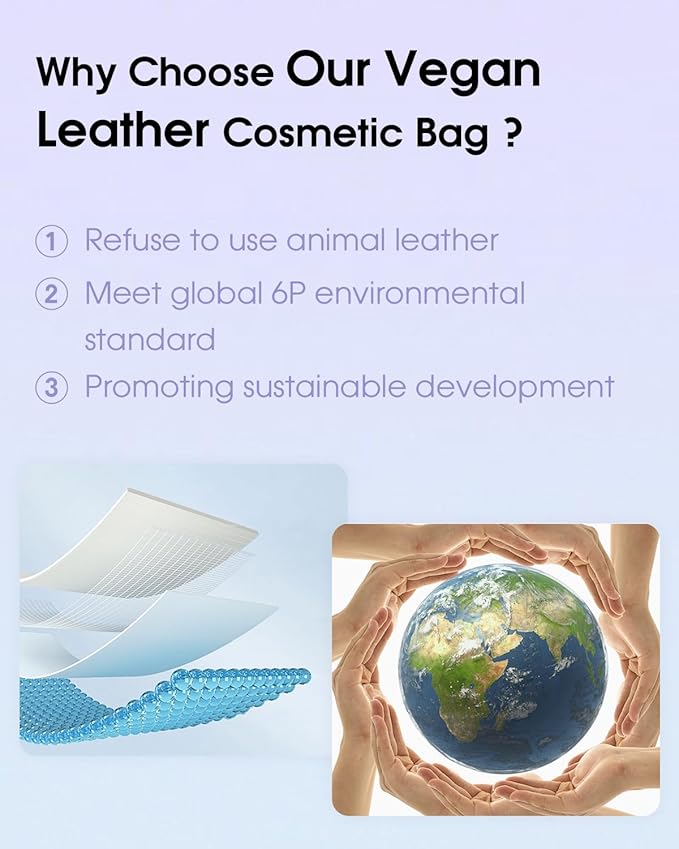 Wandering Nature Clear Makeup Bag for Purse Mini Make up Bag Cute Cosmetic Pouch for Women with Slip-in Pockets Travel Toiletry Essentials Organizer Pouch,Blue Flower