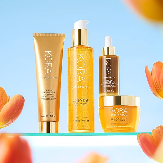 KORA Organics Turmeric Glow Drops, Certified Organic Radiance Face Serum with Niacinamide Alternative, Improves Texture & Pore Appearance, Vegan, 1.01 fl oz