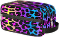 Rainbow Cheetah Leopard Print Travel Toiletry Bag for Women Men Lightweight Cosmetic Makeup Bag Organizer Waterproof Shaving Bag Dopp Kit with Large Capacity for Toiletries and Shaving Accessories