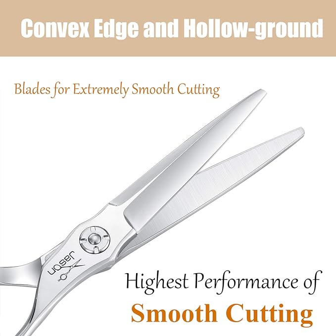 JASON 6" Hair Cutting Scissors with Ultimate Sharp Sword Blade, Professional Haircut Scissor Hair Trimming Shear for Barber, Hairdresser, Stylist, Women and Men, Japanese 440C Stainless Steel Gift