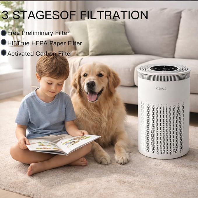 True HEPA Air Purifier 3-Stage Filtration System, 360° Air Intake, Ultra-Quiet - Image 4