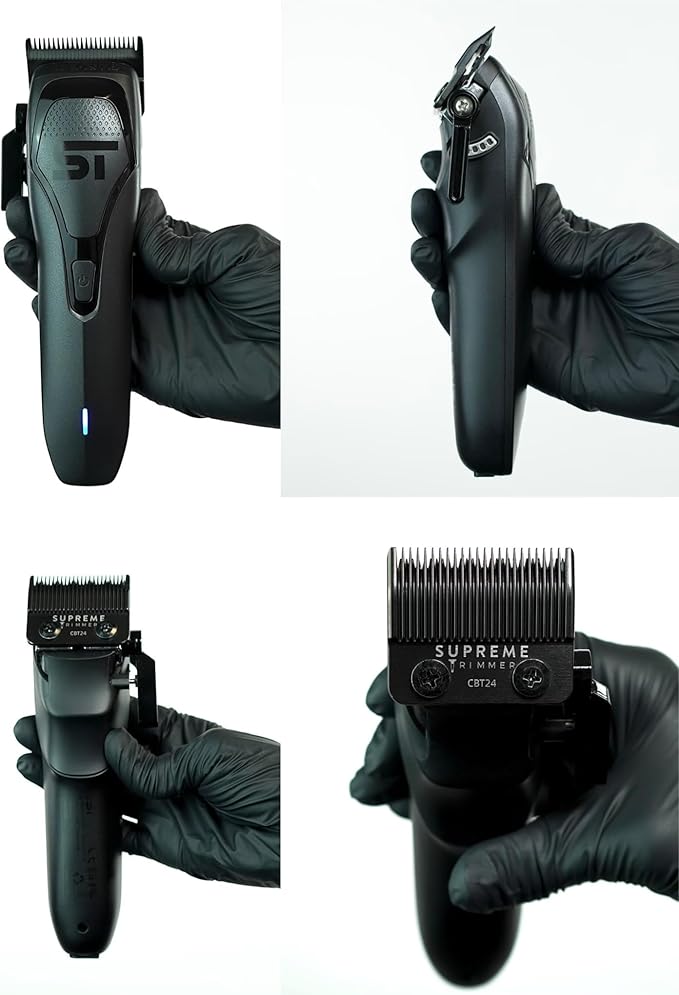 Supreme Trimmer Darkstar 72 Clipper with Magnetic Vector Motor | 180 Min Run Time, 9000 RPM Barber Hair Clipper | Low Noise, Professional Clipper DLC Blades | STC72