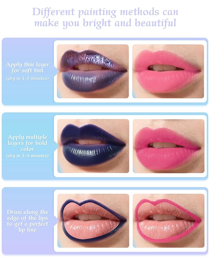 Lip Stain Masque Lip Liner Stain Long Lasting Waterproof Lip Tint Stain Semi-Permanent Lip Tattoo Transfer Proof Non-Drying Matte Finish Suitable for Women's Daily Lip Makeup