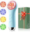 Facial Cleansing Brush Electric Face Scrubber - Rechargeable Face Cleansing Brush with 4 LED Gentle Light Silicone Heat and Vibration Exfoliator Massage Deep Cleansing,IPX7 Waterproof,Ideal Gift﻿