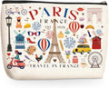 Funny Paris Travel Gifts for Women Makeup Bag France Paris Lovers Gift Birthday Mothers Day Anniversary Cosmetic Bag Travel Toiletry Bag Traveler Essentials Friendship Gifts for Girls Sister Travelers