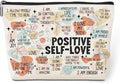 Positive Affirmations Makeup Bag Self Love Gifts Mental Health Inspirational Gifts for Female Sister Girl Friend Colleagues Coworker Birthday Friendship Mothers Day Nurse Day Travel Toiletry Bag