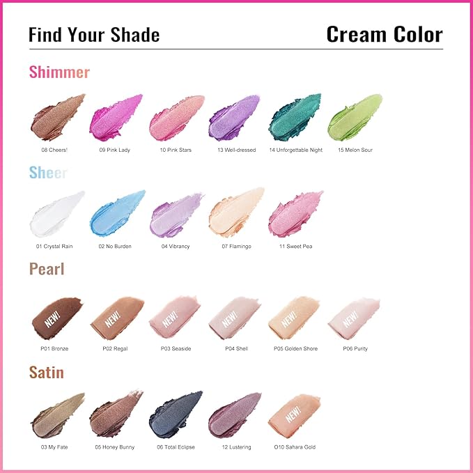 Oulac Pink Eyeshadow Glitter Eyeshadow Highly Pigmented Waterproof & Long Lasting Crease-Free Moisturizing Smooth Formula, Shimmer Glitter Eye Makeup. 6g (10)