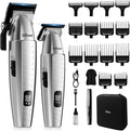 Ufree Professional Hair Clippers for Men, Clippers and Trimmers Set, Barber Clippers, Electric Beard Trimmer with Barber Bag, Gifts for Men，Silver
