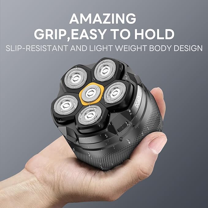 Head Shavers for Bald Men, 6D Magnetic Floating Blades, Smooth Shave in 3 Minutes, USB-C Rechargeable, 180min Runtime, Wet & Dry, Easy Clean, Anti-Slip Design(A6-Plus)