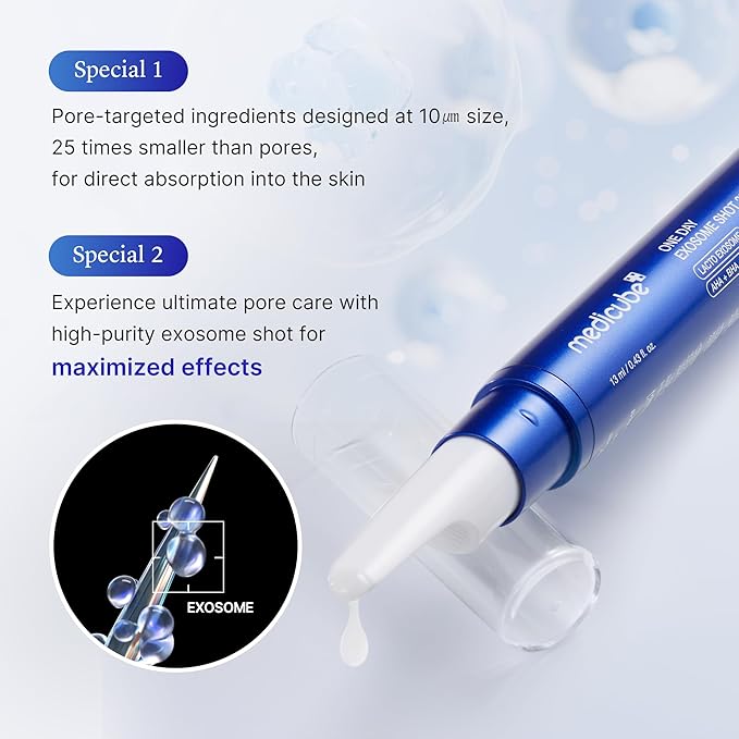 medicube Zero Exosome Shot 25,000 PPM Spicule Facial Serum | Liquid Skin Booster Serum | Exosome, AHA+BHA+PHA | Pore Care, Dead Skin Cells, Skin Texture | Korean Skin Care 0.43 fl.oz