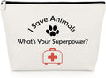 Vet Tech Appreciation Gifts Veterinarian Makeup Bag Thank You Gift for Rescuing Animal Veterinary Medicine Veterinarian Coworker Friend Cosmetic Bag Graduation Present for Animal Doctor Travel Pouch