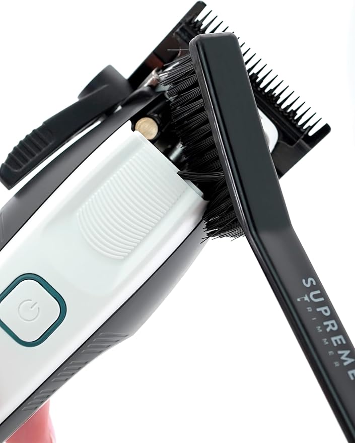 Supreme Trimmer Recharge Clipper - Professional Hair Clipper with 2 Removable Batteries, Brushless Motor, Smart Charge Stand, USB-C Charge & DLC Blades Barbers | STC779