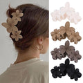 Hawaiian Flower Hair Clips Large Matte Hair Claw for Women Non-Slip Strong Hold Clips for Thick Hair, Hair Accessories,Brown,Black,Coffee,White