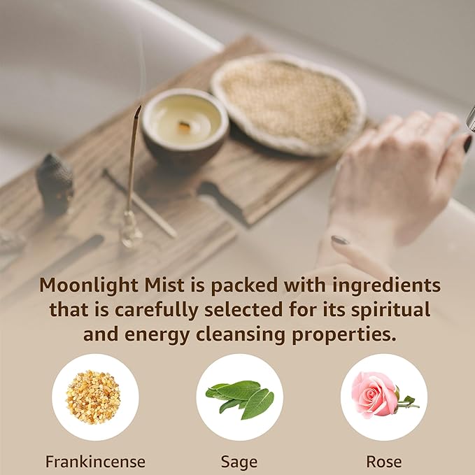 Clearing Sage Smudge Spray Mist Spiritual Aromatherapy for Stress Relief Success Prosperity Frankincense Rose Natural Essential Oils Destress Gift
