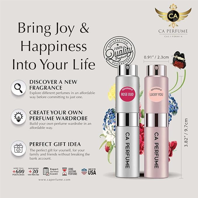 CA Perfume Impression of Neroli Portofilia for Women and Men Citrus Aromatic Scent Long Lasting Unisex Fragrance Eau De Parfum Travel Size Refillable Atomizer Spray 0.27 Fl Oz 8ml (Set of 2)