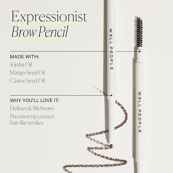 Well People Expressionist Brow Pencil, Defining Brow Pencil For A Natural Finish, Ultra-fine Tip For Total Precision, Vegan & Cruelty-free, Warm Brown