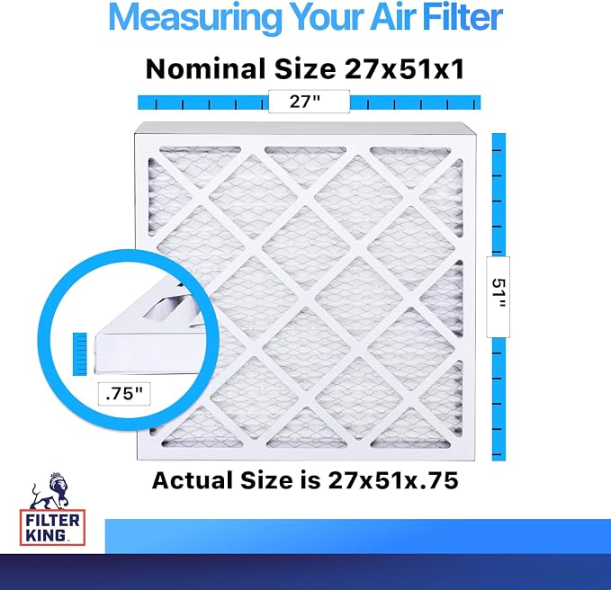 Filter King 27x51x1 Air Filter | 4-PACK | MERV 8 HVAC Pleated A/C Furnace - Image 2