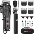HIENA PRO Professional Hair Clippers and Trimmers Kit, Cordless Rechargeable Clippers with LED Display, Haircut Clipper Set for Barbers, Gifts for Men