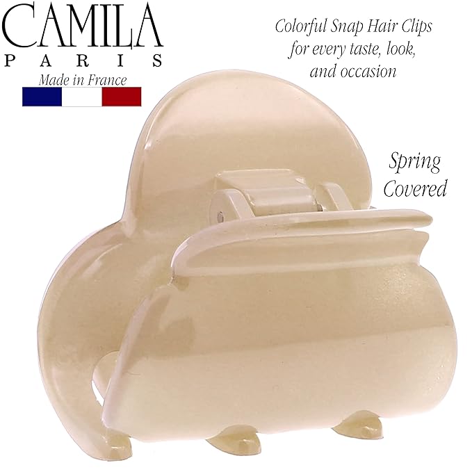 Camila Paris CP3293 French Hair Clip for Women, Small Nude Girls Hair Claw Clips Fashion Durable Hair Accessories for Women, Luxury Ladies Strong Hold No Slip Grip Clamp, Made in France