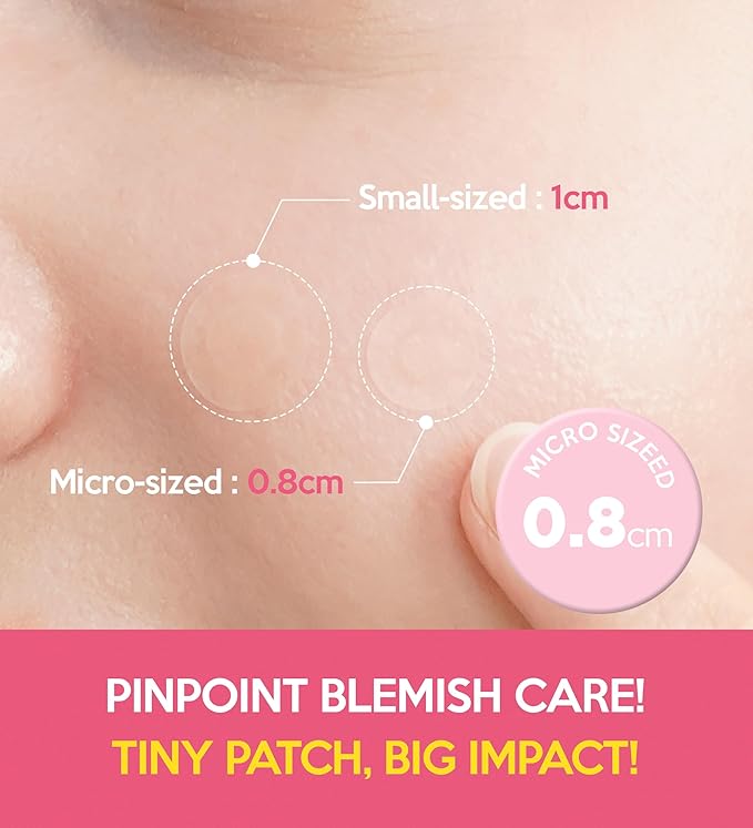 Troubless Invisible Plus Spot Patch The Micro Signature - Thin Hydrocolloid for Seamless Coverage - Comfortable & Easy-Wear Patches for Face (0.8cm & 1cm, 123 ea)