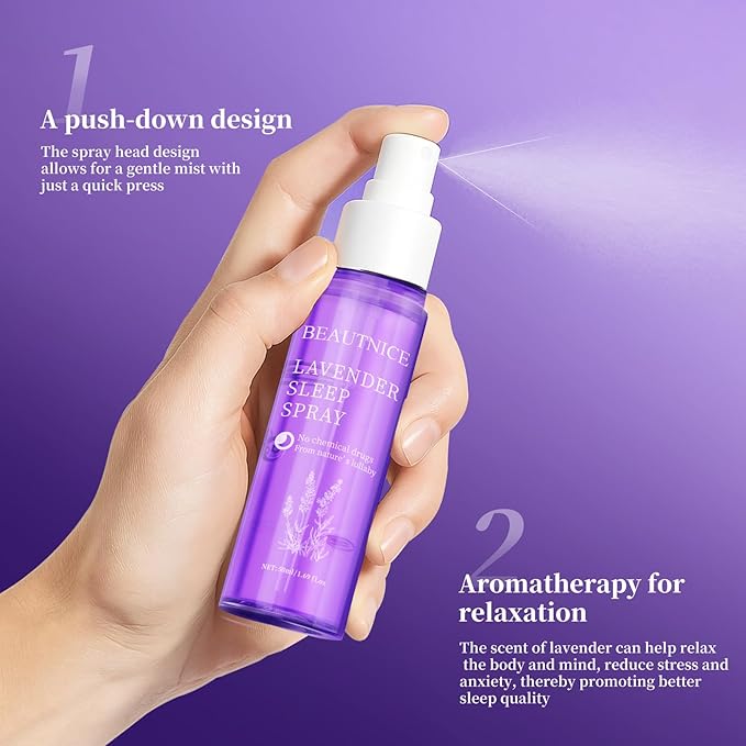 Lavender Sleep Spray, Natural Chemical-Free Sleep Aid, Calming Pillow Mist for Relaxation and Better Sleep