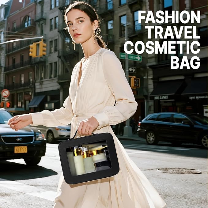 Clear Makeup Bag with Mini Cosmetic Bags,Travel Toiletry Bag for Women,Portable Cosmetic Bag Case, Transparent Waterproof Cosmetic Organizer Storage Bag for Women Men