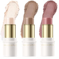3 Pcs Contour Stick Set,Cream Blush & Highlighter Bronzer Pen,Long Lasting & Smooth Natural Face Contouring.LIGHT-WARM